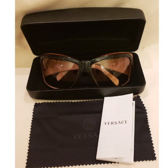 VERSACE Made in Italy Sunglasses with Case Brown/Beige main image 7